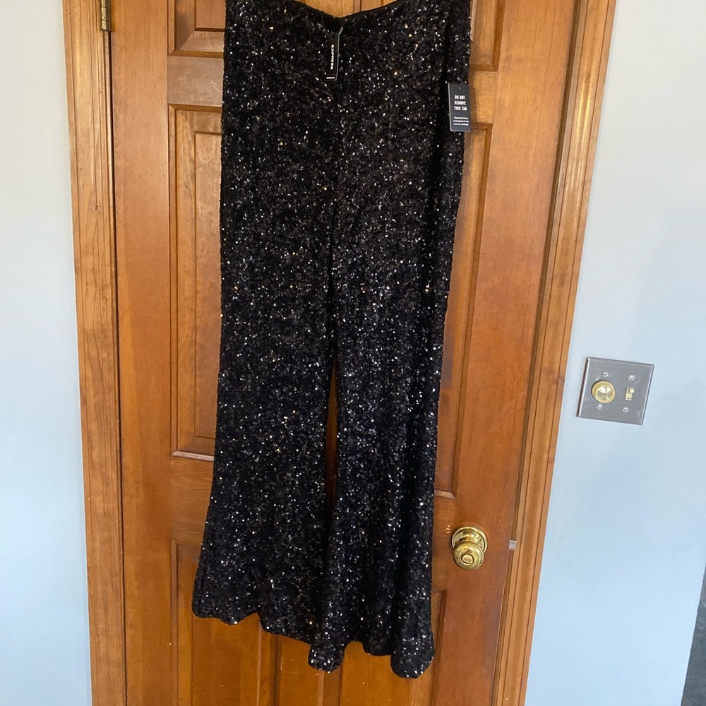 High Waist Flare Sequin Pants